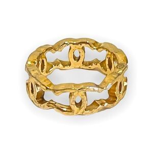 CHANEL B11 CC Interlocking Logo Golden Metal Chain Fashion Finger Ring
Size: 6